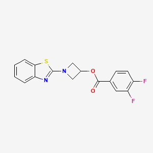 molecular formula C17H12F2N2O2S B2828225 1-(苯并[d]噻唑-2-基)吖唑啉-3-基 3,4-二氟苯甲酸酯 CAS No. 1396765-75-5