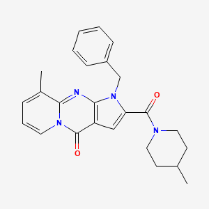 molecular formula C25H26N4O2 B2828228 1-benzyl-9-methyl-2-(4-methylpiperidine-1-carbonyl)pyrido[1,2-a]pyrrolo[2,3-d]pyrimidin-4(1H)-one CAS No. 900274-09-1