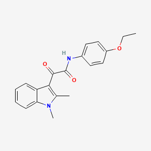 molecular formula C20H20N2O3 B2828235 2-(1,2-dimethyl-1H-indol-3-yl)-N-(4-ethoxyphenyl)-2-oxoacetamide CAS No. 862831-54-7