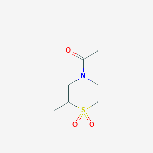 molecular formula C8H13NO3S B2828236 1-(2-Methyl-1,1-dioxo-1,4-thiazinan-4-yl)prop-2-en-1-one CAS No. 2149850-33-7