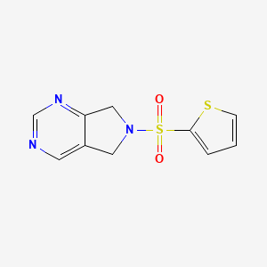 molecular formula C10H9N3O2S2 B2828242 6-(thiophen-2-ylsulfonyl)-6,7-dihydro-5H-pyrrolo[3,4-d]pyrimidine CAS No. 1448056-77-6