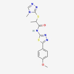 N-[5-(4-methoxyphenyl)-1,3,4-thiadiazol-2-yl]-2-[(4-methyl-1,2,4-triazol-3-yl)sulfanyl]propanamide