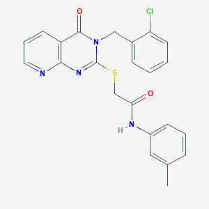 molecular formula C23H19ClN4O2S B2828248 2-((3-(2-chlorobenzyl)-4-oxo-3,4-dihydropyrido[2,3-d]pyrimidin-2-yl)thio)-N-(m-tolyl)acetamide CAS No. 902912-18-9