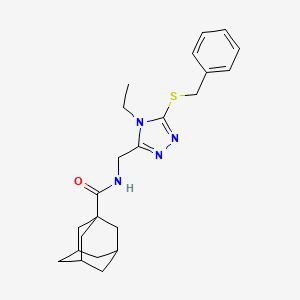 molecular formula C23H30N4OS B2828254 N-[(5-benzylsulfanyl-4-ethyl-1,2,4-triazol-3-yl)methyl]adamantane-1-carboxamide CAS No. 476438-75-2
