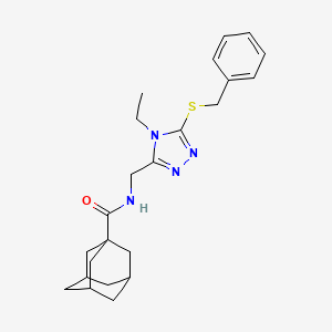 molecular formula C23H30N4OS B2828254 N-[(5-苄基硫基-4-乙基-1,2,4-三唑-3-基)甲基]金刚烷-1-甲酰胺 CAS No. 476438-75-2