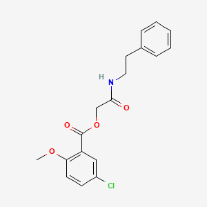 molecular formula C18H18ClNO4 B2828256 [(2-苯乙基)氨基甲酰]甲基-5-氯-2-甲氧基苯甲酸酯 CAS No. 871672-85-4