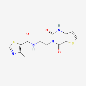 molecular formula C13H12N4O3S2 B2828260 N-(2-(2,4-dioxo-1,2-dihydrothieno[3,2-d]pyrimidin-3(4H)-yl)ethyl)-4-methylthiazole-5-carboxamide CAS No. 2034416-80-1