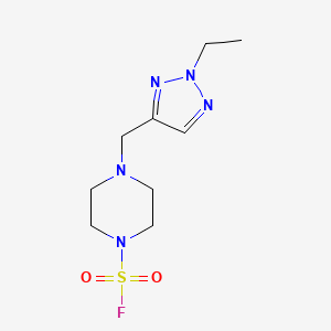 molecular formula C9H16FN5O2S B2828264 4-[(2-Ethyltriazol-4-yl)methyl]piperazine-1-sulfonyl fluoride CAS No. 2411276-41-8