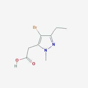 molecular formula C8H11BrN2O2 B2828267 2-(4-溴-3-乙基-1-甲基-1H-吡唑-5-基)乙酸 CAS No. 1496937-16-6