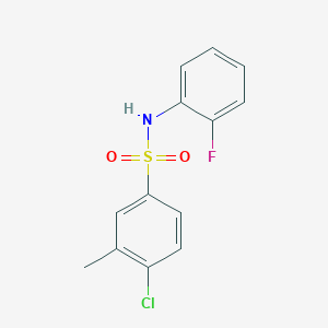 molecular formula C13H11ClFNO2S B2828268 4-Chloro-N-(2-fluorophenyl)-3-methylbenzenesulfonamide CAS No. 1991672-68-4