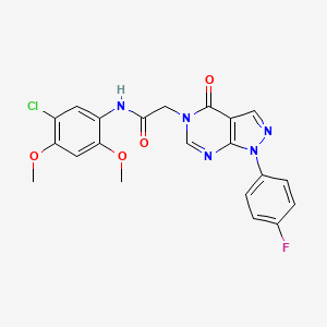 molecular formula C21H17ClFN5O4 B2828271 N-(5-氯-2,4-二甲氧基苯基)-2-(1-(4-氟苯基)-4-氧代-1,4-二氢-5H-吡唑并[3,4-d]嘧啶-5-基)乙酰胺 CAS No. 1261021-51-5