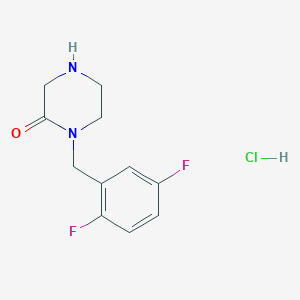 molecular formula C11H13ClF2N2O B2828279 1-[(2,5-Difluorophenyl)methyl]piperazin-2-one;hydrochloride CAS No. 2548984-89-8