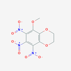 molecular formula C9H7N3O9 B2828287 5-Methoxy-6,7,8-trinitro-2,3-dihydro-1,4-benzodioxine CAS No. 273217-46-2