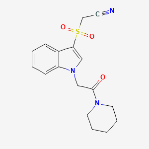 2-((1-(2-oxo-2-(piperidin-1-yl)ethyl)-1H-indol-3-yl)sulfonyl)acetonitrile
