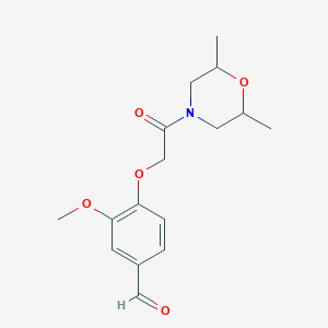 molecular formula C16H21NO5 B2828294 4-[2-(2,6-Dimethylmorpholin-4-yl)-2-oxoethoxy]-3-methoxybenzaldehyde CAS No. 379726-78-0