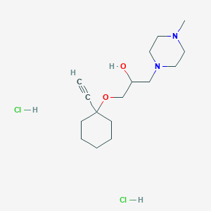 molecular formula C16H30Cl2N2O2 B2828298 1-((1-乙炔基环己基)氧基)-3-(4-甲基哌嗪-1-基)丙醇二盐酸盐 CAS No. 1185430-43-6