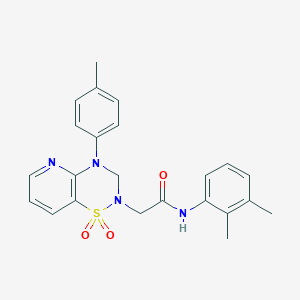 molecular formula C23H24N4O3S B2828299 N-(2,3-dimethylphenyl)-2-(1,1-dioxido-4-(p-tolyl)-3,4-dihydro-2H-pyrido[2,3-e][1,2,4]thiadiazin-2-yl)acetamide CAS No. 1251605-76-1