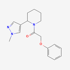 molecular formula C17H21N3O2 B2828306 1-[2-(1-methyl-1H-pyrazol-4-yl)piperidin-1-yl]-2-phenoxyethan-1-one CAS No. 2097898-11-6