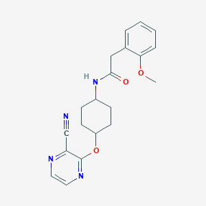 molecular formula C20H22N4O3 B2828313 2-(2-methoxyphenyl)-N-[(1r,4r)-4-[(3-cyanopyrazin-2-yl)oxy]cyclohexyl]acetamide CAS No. 2034398-95-1