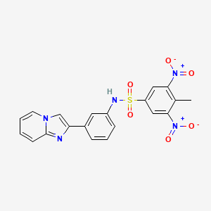 molecular formula C20H15N5O6S B2828317 N-(3-imidazo[1,2-a]pyridin-2-ylphenyl)-4-methyl-3,5-dinitrobenzenesulfonamide CAS No. 332384-21-1