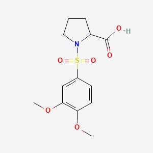 molecular formula C13H17NO6S B2828318 1-[(3,4-二甲氧基苯基)磺酰]脯氨酸 CAS No. 367928-20-9