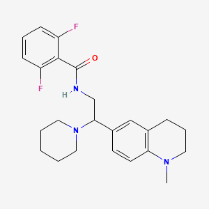 molecular formula C24H29F2N3O B2828319 2,6-difluoro-N-(2-(1-methyl-1,2,3,4-tetrahydroquinolin-6-yl)-2-(piperidin-1-yl)ethyl)benzamide CAS No. 922095-71-4
