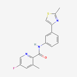 molecular formula C17H14FN3OS B2828324 5-fluoro-3-methyl-N-[3-(2-methyl-1,3-thiazol-4-yl)phenyl]pyridine-2-carboxamide CAS No. 2415631-69-3