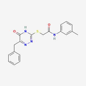 2-((6-benzyl-5-oxo-4,5-dihydro-1,2,4-triazin-3-yl)thio)-N-(m-tolyl)acetamide