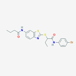 N-(4-bromophenyl)-2-{[6-(butanoylamino)-1,3-benzothiazol-2-yl]sulfanyl}butanamide