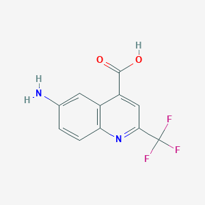 molecular formula C11H7F3N2O2 B2828334 6-Amino-2-(trifluoromethyl)quinoline-4-carboxylic acid CAS No. 1023814-31-4