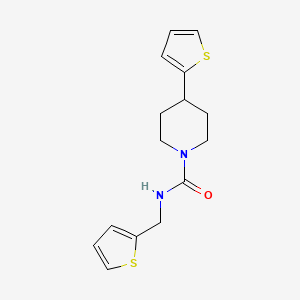 molecular formula C15H18N2OS2 B2828338 4-(thiophen-2-yl)-N-(thiophen-2-ylmethyl)piperidine-1-carboxamide CAS No. 1396761-76-4