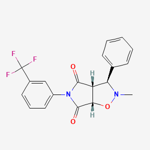 molecular formula C19H15F3N2O3 B2828342 (3S,3aR,6aS)-2-甲基-3-苯基-5-[3-(三氟甲基)苯基]-六氢-2H-吡咯并[3,4-d][1,2]噁唑-4,6-二酮 CAS No. 477713-61-4