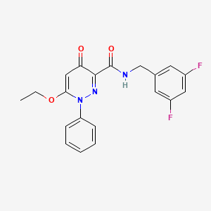 molecular formula C20H17F2N3O3 B2828347 N~3~-(3,5-difluorobenzyl)-6-ethoxy-4-oxo-1-phenyl-1,4-dihydro-3-pyridazinecarboxamide CAS No. 1251558-69-6