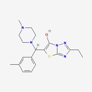 molecular formula C19H25N5OS B2828349 2-Ethyl-5-((4-methylpiperazin-1-yl)(m-tolyl)methyl)thiazolo[3,2-b][1,2,4]triazol-6-ol CAS No. 898346-52-6