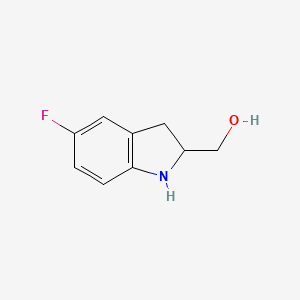 molecular formula C9H10FNO B2828351 (5-Fluoroindolin-2-yl)methanol CAS No. 1391119-26-8
