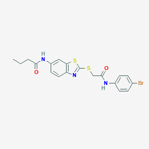 N-(2-{[2-(4-bromoanilino)-2-oxoethyl]sulfanyl}-1,3-benzothiazol-6-yl)butanamide