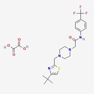 molecular formula C23H29F3N4O5S B2828363 2-(4-((4-(tert-butyl)thiazol-2-yl)methyl)piperazin-1-yl)-N-(4-(trifluoromethyl)phenyl)acetamide oxalate CAS No. 1351596-83-2