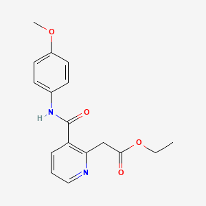molecular formula C17H18N2O4 B2828369 乙酸2-{3-[(4-甲氧基苯胺基)羰基]-2-吡啄啉基}乙酸酯 CAS No. 338392-14-6
