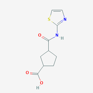 molecular formula C10H12N2O3S B2828373 3-(Thiazol-2-ylcarbamoyl)cyclopentanecarboxylic acid CAS No. 1700207-46-0