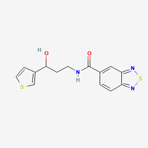 molecular formula C14H13N3O2S2 B2828387 N-(3-hydroxy-3-(thiophen-3-yl)propyl)benzo[c][1,2,5]thiadiazole-5-carboxamide CAS No. 2034243-10-0