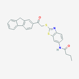 N-(2-{[2-(9H-fluoren-2-yl)-2-oxoethyl]sulfanyl}-1,3-benzothiazol-6-yl)butanamide