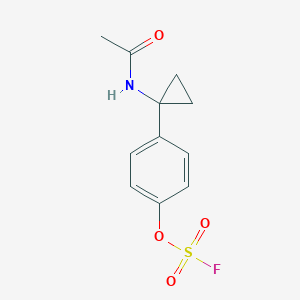 molecular formula C11H12FNO4S B2828390 1-(1-Acetamidocyclopropyl)-4-fluorosulfonyloxybenzene CAS No. 2411297-19-1
