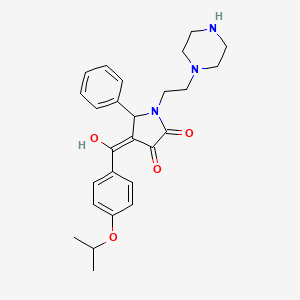 molecular formula C26H31N3O4 B2828393 3-hydroxy-4-(4-isopropoxybenzoyl)-5-phenyl-1-(2-(piperazin-1-yl)ethyl)-1H-pyrrol-2(5H)-one CAS No. 371233-69-1