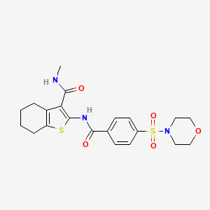 molecular formula C21H25N3O5S2 B2828403 N-methyl-2-(4-(morpholinosulfonyl)benzamido)-4,5,6,7-tetrahydrobenzo[b]thiophene-3-carboxamide CAS No. 892977-85-4
