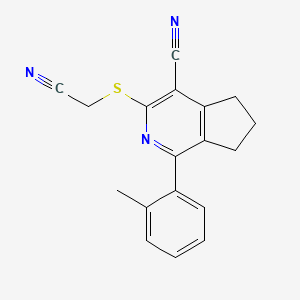 3-[(cyanomethyl)sulfanyl]-1-(2-methylphenyl)-6,7-dihydro-5H-cyclopenta[c]pyridine-4-carbonitrile