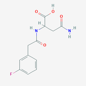 molecular formula C12H13FN2O4 B2828413 3-羧酰胺基-2-(2-(3-氟苯基)乙酰胺)丙酸 CAS No. 1103110-91-3