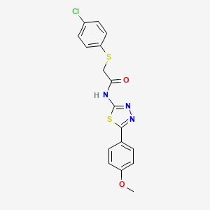 2-((4-chlorophenyl)thio)-N-(5-(4-methoxyphenyl)-1,3,4-thiadiazol-2-yl)acetamide