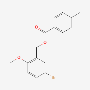 molecular formula C16H15BrO3 B2828421 (5-溴-2-甲氧基苯基)甲基4-甲基苯甲酸酯 CAS No. 331459-93-9