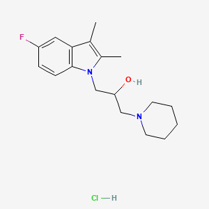 molecular formula C18H26ClFN2O B2828429 1-(5-氟-2,3-二甲基-1H-吲哚-1-基)-3-(哌啶-1-基)丙烷-2-醇盐酸盐 CAS No. 1189981-34-7