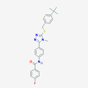 N-(4-{5-[(4-tert-butylbenzyl)sulfanyl]-4-methyl-4H-1,2,4-triazol-3-yl}phenyl)-4-fluorobenzamide